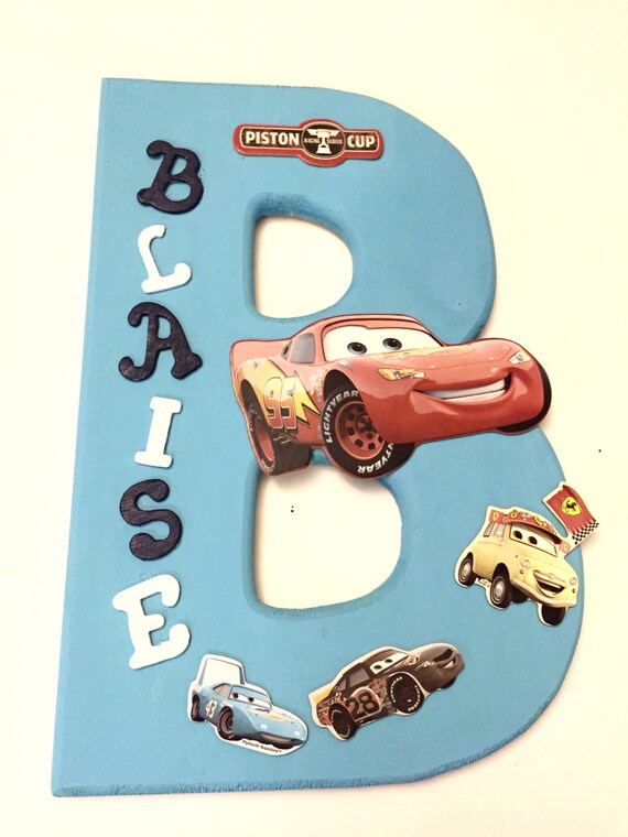 disney cars letter cars theme wood decor lightning mcqueen