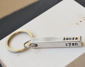 Personalised keyring- Aluminium bar keyring- personalised bar- for him- for her- fathers day-mothers day- birthday gift-personalised keyring