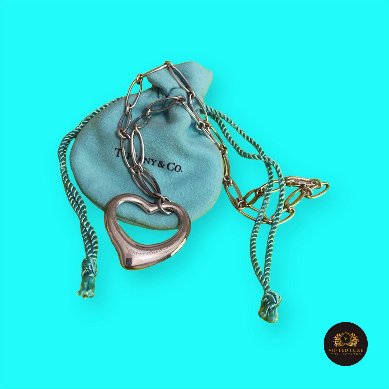 Vintage Tiffany XL Open Heart Necklace - Etsy