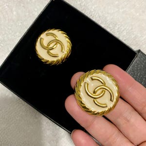 Vintage Chanel Enameled Clip on Earrings RARE!
