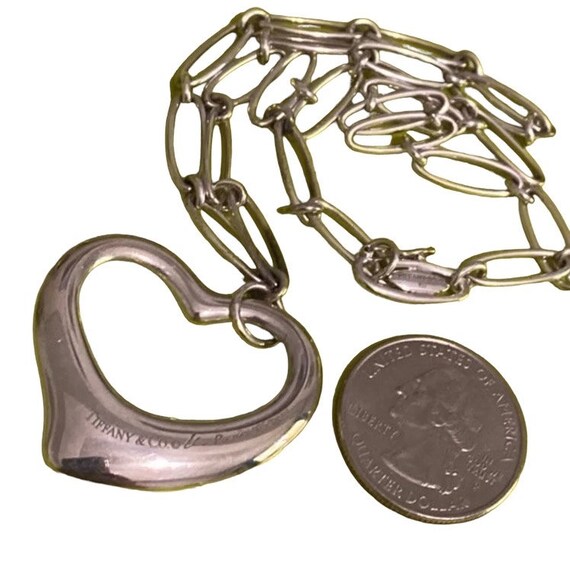 【Old Tiffany】open heart necklace Vintage Tiffany XL Open Heart Necklace - Etsy