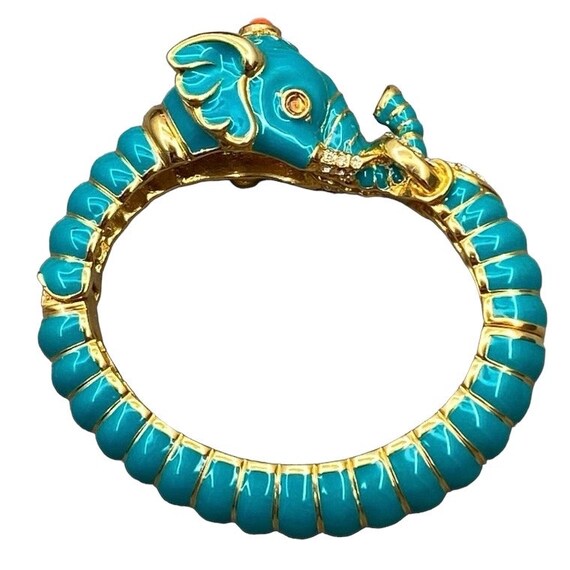 Vintage Kenneth Jay Lane Elephant Bracelet Cuff B… - image 2