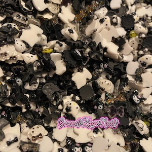 10g 3D Black Goth Glam Dark Kawaii Assorted Mix - Junk Nails Kawaii Gummy Charm Nail Charm