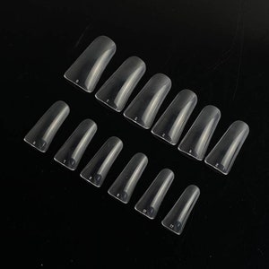504 pcs FULL COVER Duck Fan Flare Nail Tips Press On 90s Nails Tips