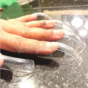 The Coko Curve in Box- 300pc 90&#39;s Curve Nail Tips Full Well Curved Nails Tips