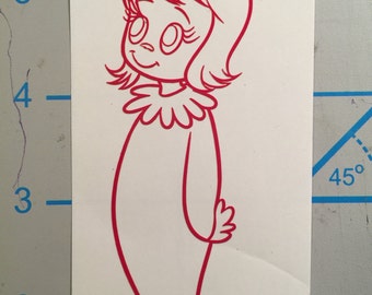 FREE SHIPPING| Christmas| The Grinch Who Stole Christmas| Cindy Lou Who| Cute| Holidays| Super Cute| Vinyl| Sticker| Decal