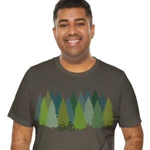 Pine Forest Cyclocross Bike Shirt Mens | Cyclocross Bicycle | Gravel Bike | Cycling Shirt | Pine Tree Forest | Birthday Gift