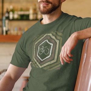 Milieuvriendelijk Bike Hexagon T-shirt - perfect voor fietsliefhebbers en natuurliefhebbers