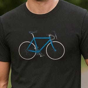 Vintage Bicycle T-Shirt | Blue Bike Graphic Tee, Cyclist Gift image 1