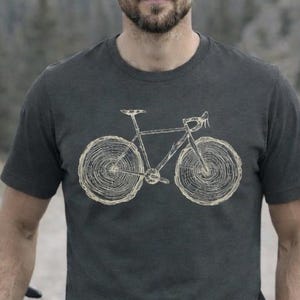 Gravel Rider T-Shirt | Sequoia Tree Branch Design | Cyclocross Bicycle Tee | BECIK
