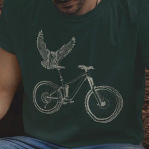 Peregrine Falcon Mountain Bike Shirt | Minimalist MTB Graphic Tee | Bird Cycling Gift
