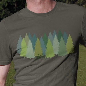 Pine Forest Mountain Bike T Shirt Mens | Bicycle Tshirt | Mountain Bike Clothe | Mountain Bike | Cycling Shirt | Pine Forest Tee