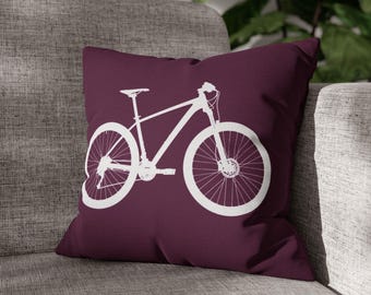 Mountain Bike Pillow Cover – Purple Cycling Decor