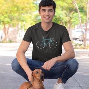 Vintage Bicycle T-Shirt | Blue Bike Graphic Tee, Cyclist Gift image 3