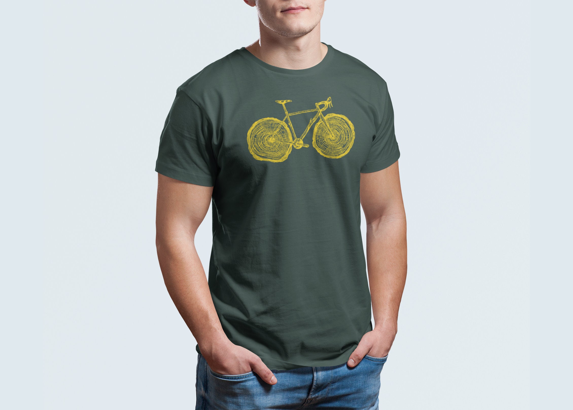 Sequoia Wooden Tree Cyclocross Bike Cycling Shirt Gift for Daddy ...