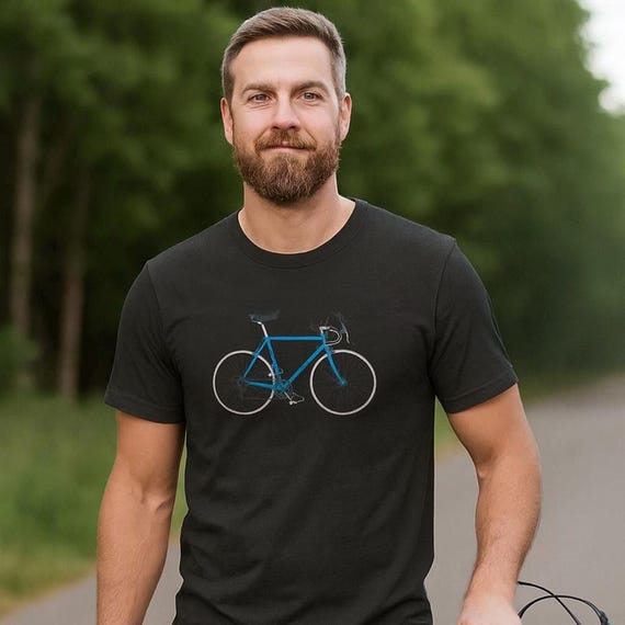 Vintage Bicycle T-Shirt | Blue Bike Graphic Tee, Cyclist Gift