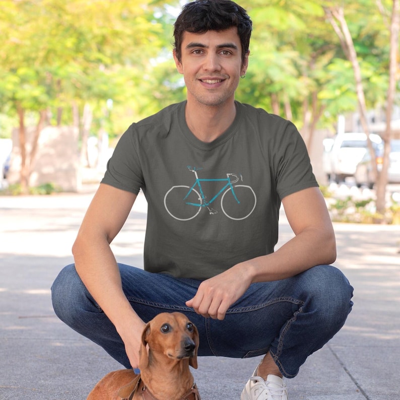 Vintage Bicycle T-Shirt | Blue Bike Graphic Tee, Cyclist Gift image 8
