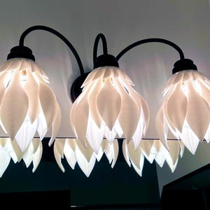 Leaf Flower 3-Light Vanity Fixture by Photon Reef 3D Print Studio