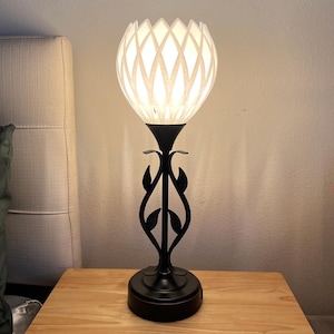 Diamond Dome Bedside Table Lamp - Dimmable, Touch Sensitive with USB charger - by Photon Reef 3D Print Studio