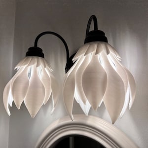 Leaf Flower 2-light Vanity Fixture by Photon Reef 3D Print Studio
