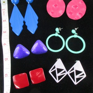 Vtg Lot of 6 Pairs, 1980's Metal Earrings, Rocker, Punk, Hipster, Boho, Retro Jewelry!