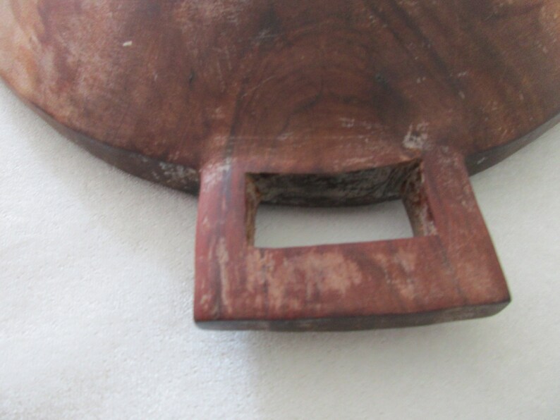 Country Cottage Beachy Chef Kitchen Bowl. Rustic Vtg Primitive Handcarved Wood Dough Bowl Cabin