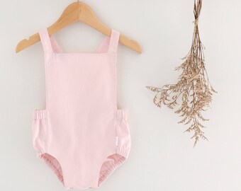 Baby Romper, Baby Pink Romper, Kids Romper, Romper, Pink Romper, Sunsuit, Playsuit, Baby Sunsuit, Baby Pink Dune Romper