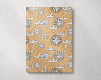 Sun and Moon Notebook | Astrology | Hardcover Journal Notebook | Lined Notebook | Lined pages
