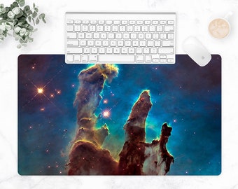 Extended Large Desk Mat, Pillars of Creation, Nebula Desk, Home Office Desk Pad, Trendy Workspace, Tech Accessories, Multi-Size