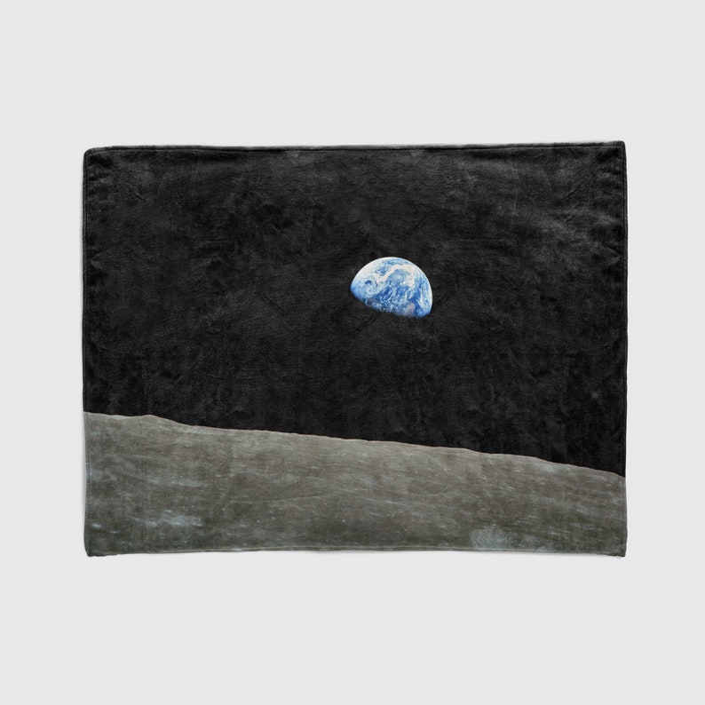 Moon Moon Fleece Throw Blanket Outer Space Decor Earthrise Earth Home Decor