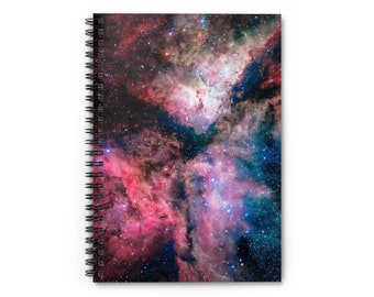 Carina Nebula Notebook, Celestial Space Spiral Notebook Journal, Star Aesthetic Journal For Back To School, Space Themed Gifts