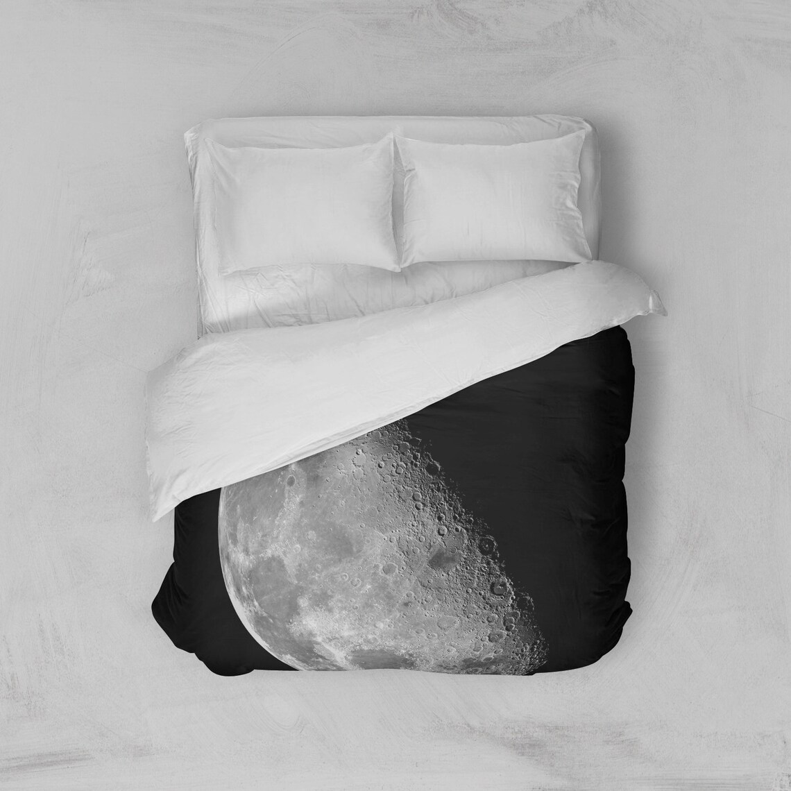 Moon Duvet Cover Moon Bedding Cover Outer Space Bedroom Etsy