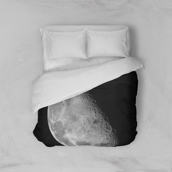 Moon Duvet Cover Moon Bedding Cover Outer Space Bedroom Etsy
