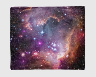 Galaxy Fleece Throw Blanket, Universe Stars Space, Outer Space Decor, Home Decor, Small Magellanic Cloud