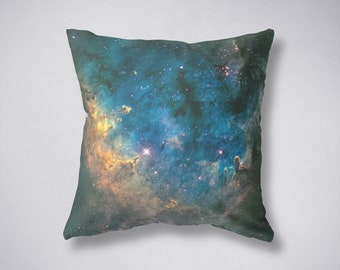 Space Pillow, Dorm Room Pillow, Dorm Pillow Cover, Space Cushion Cover, Outer Space Decor, Galaxy Decor