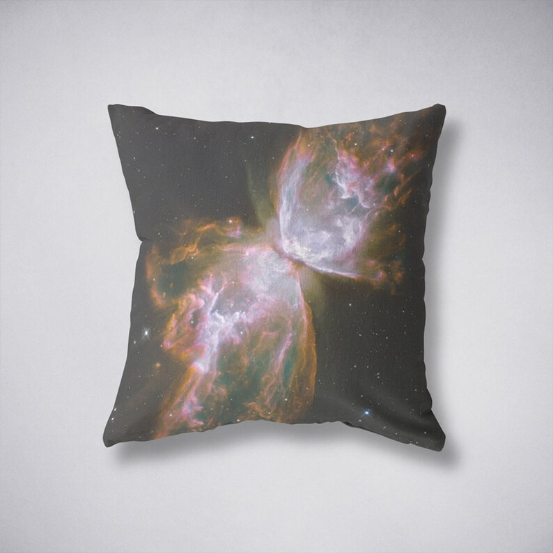 Nebula Pillow Cover, Space Stars Milky Way Galaxy Pillow Cover, Celestial, Butterfly Emerges from Stellar Demise image 1