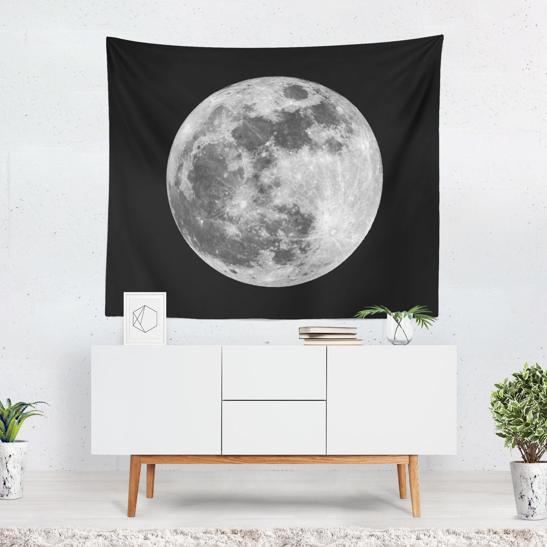 Full Moon Wall Tapestry Wall Hanging Moon Wall Art Large Etsy