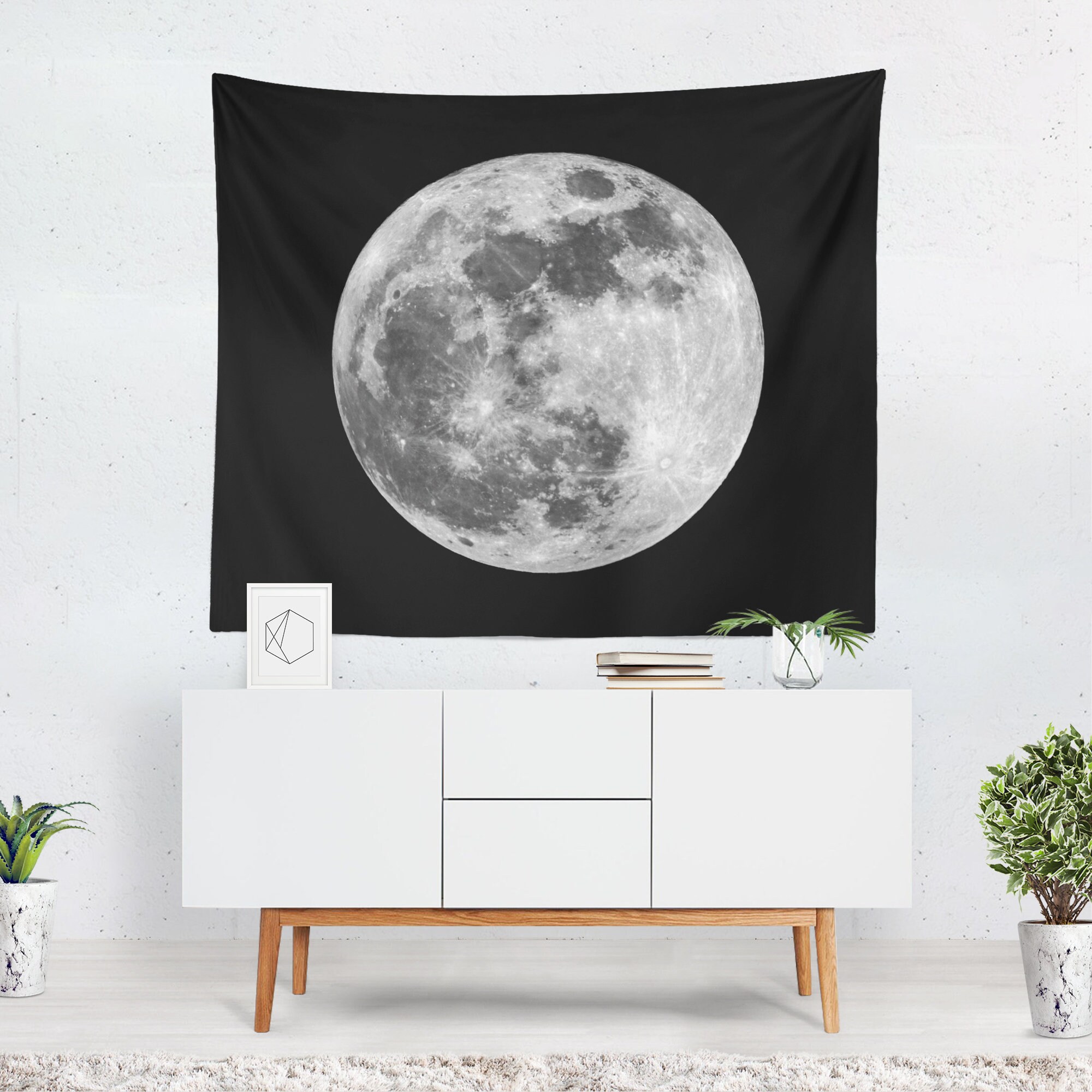 Full Moon Wall Tapestry Wall Hanging Moon Wall Art Large Etsy