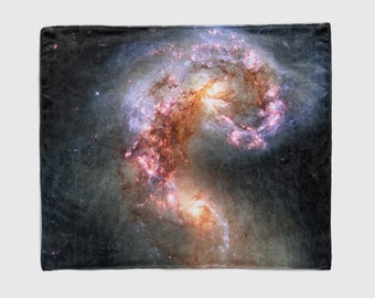 Galaxy Throw Blanket, Outer Space Decor, Home Decor, Antennae Galaxies