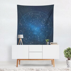 Arazzo della parete constellation, appeso a parete, mappa stellare, astronomia, astrologia, mappa celeste, arte murale, decorazione murale, arredamento per la casa