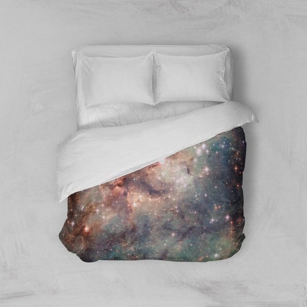 Duvet Cover, Nebula Bedding Cover, Outer Space Galaxy Bedroom Decor, Tarantula Nebula, Home Decor, King, Queen, Full
