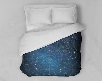 Duvet Cover, Constellation, Star Map, Astronomy, Astrology, Celestial Map, Star Chart, Space, Night Sky, Celestial Chart, Astronomer