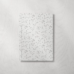 Diario della costellazione / Taccuino con copertina rigida / Diario di carta a righe / Segni zodiacali astrologici / Pagine a righe / Regali di astronomia