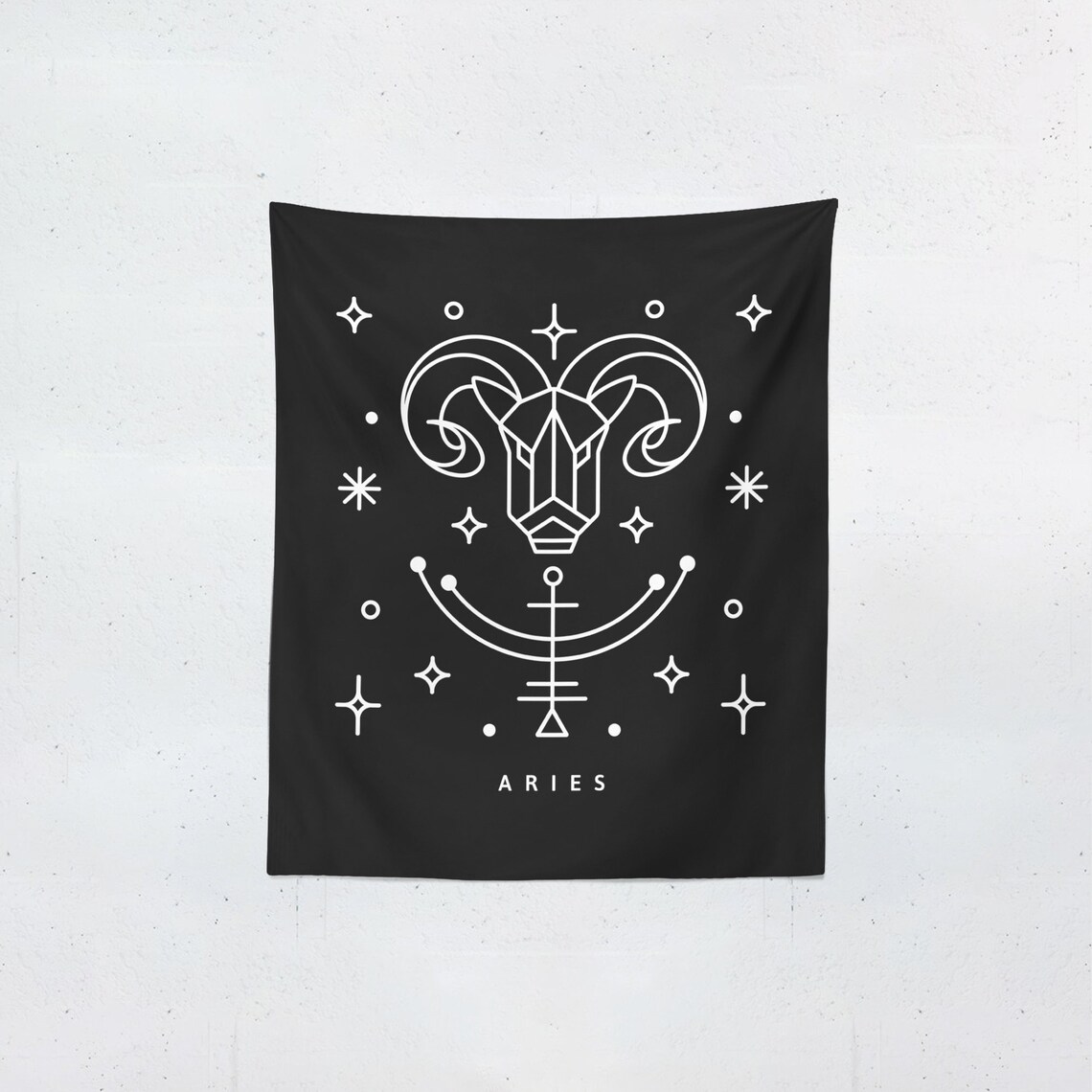 Zodiac Tapestry Wall Hanging Aries Zodiac Celestial Etsy