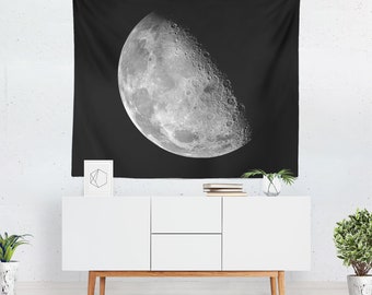 Moon Tapestry, Large Lunar Wall Hanging, Outer Space Decor