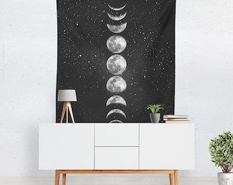 Moon Phases Tapestry | Celestial Lunar Cycle Wall Hanging
