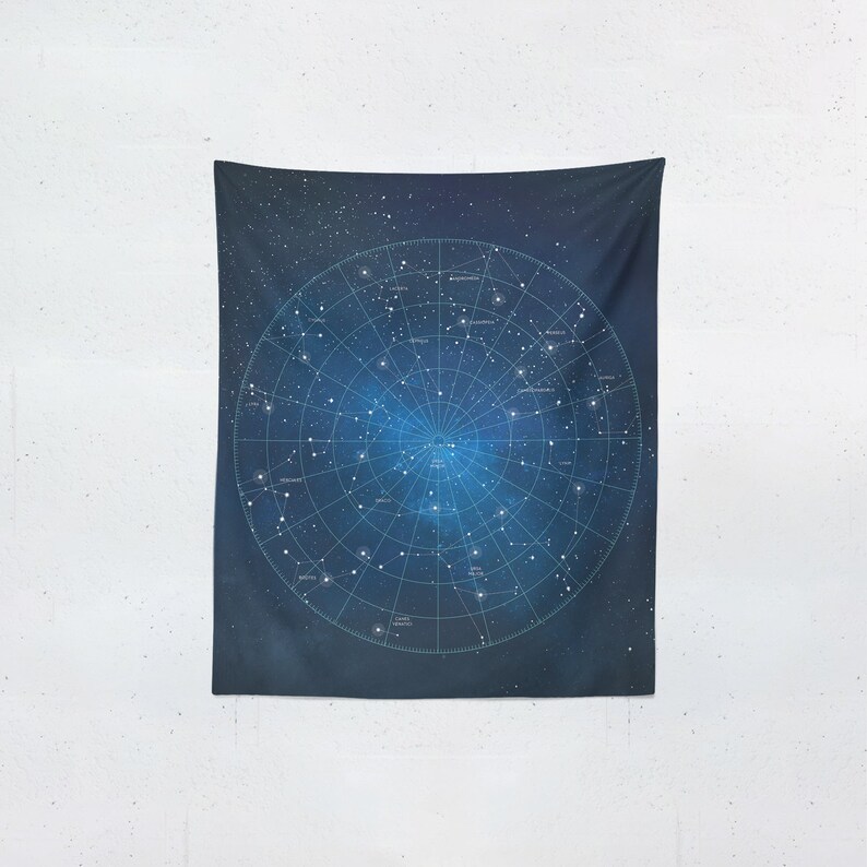 Constellation Wall Tapestry, Wall Hanging, Star Map, Astronomy, Astrology, Celestial Map, Wall Art, Wall Decor, Home Decor image 2