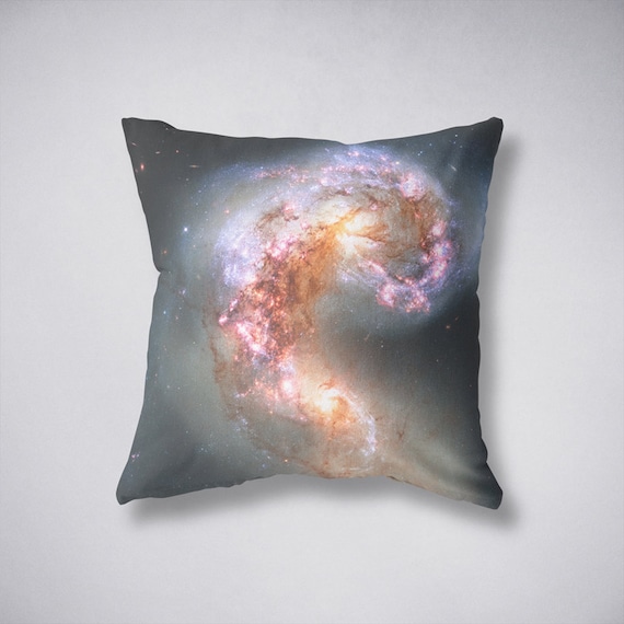 Galaxy Pillow Cover, Outer Space Photo Pillow Cover, Cosmic Universe NASA, Antennae Galaxies