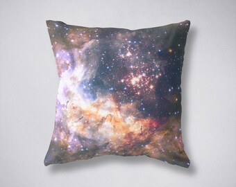 Nebula Pillow Cover, Galaxy Outer Space Photo, Cosmic Fireworks