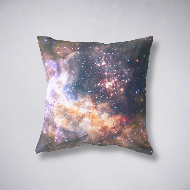 Nebula Pillow Cover, Outer Space Galaxy Photo Pillow Cover, Cosmic NASA, Celestial Fireworks image 1